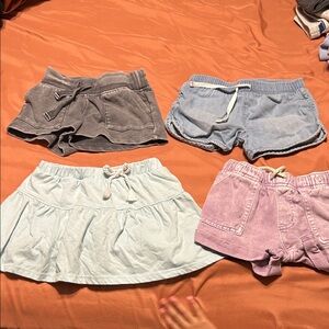 Kids Casual Shorts and Skirt Set 4t